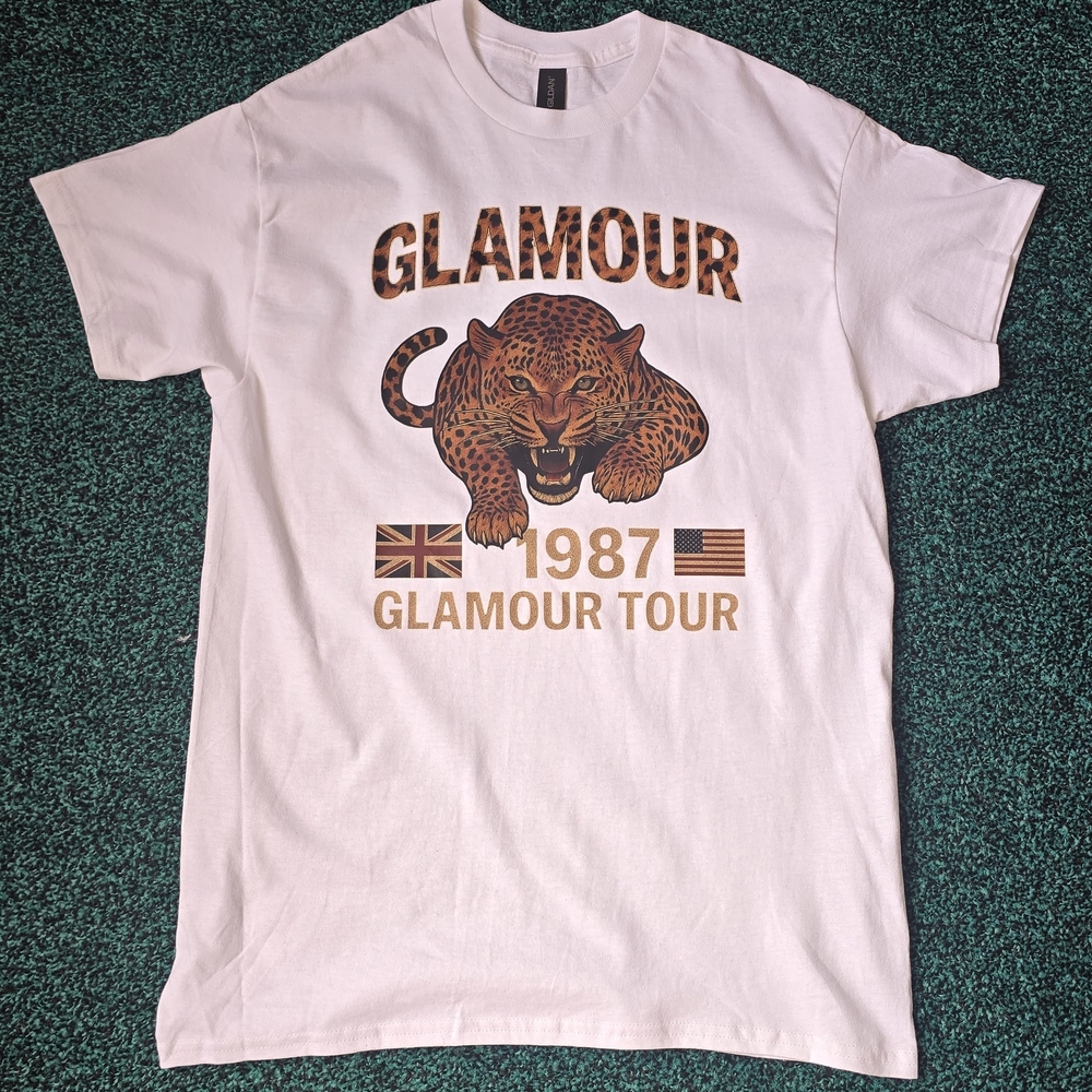 Gildan White Glamour Tour Graphic T-Shirt